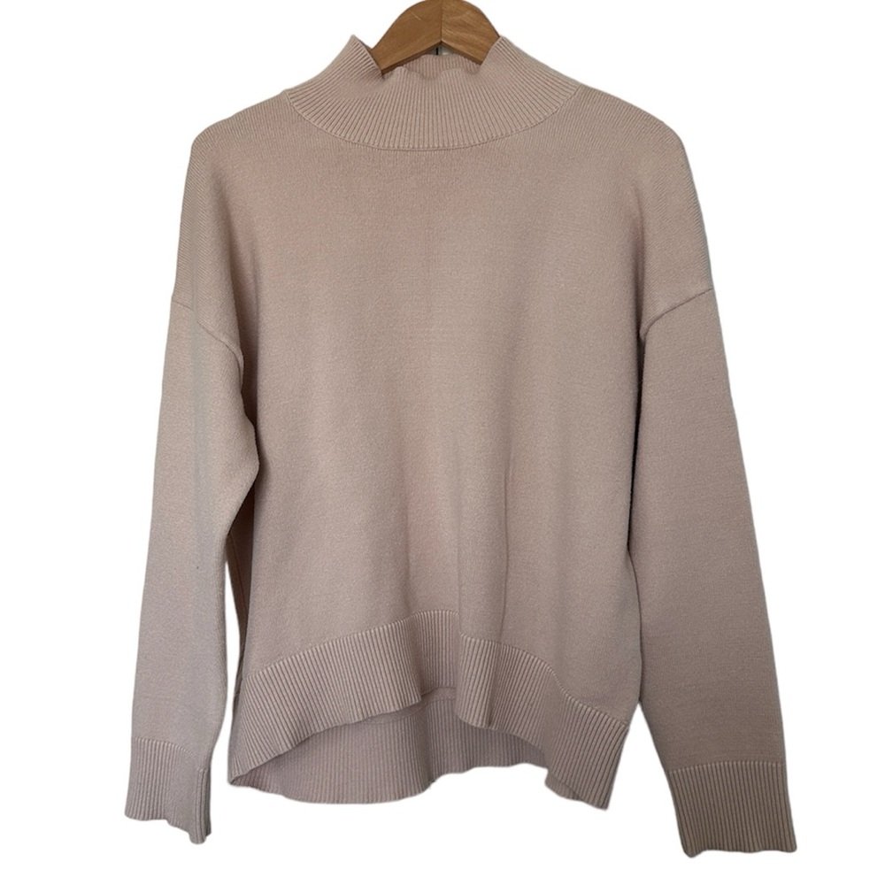 OAK + FORT Cream Turtleneck Long Sleeve Sweater
